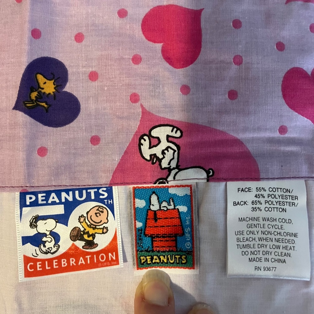 NWOT Peanuts Window Valence Best Friends Snoopy & Woodstock with Hearts 18x60